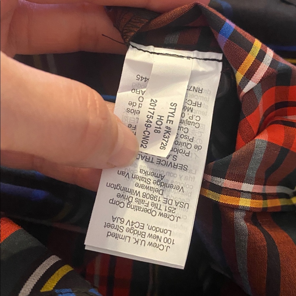 J Crew NWT Slim stretch perfect shirt in black Stewart tartan, size 0 - Picture 7 of 9